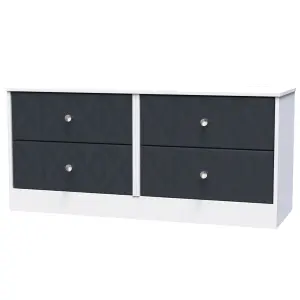 San Jose Ready assembled Indigo & white 4 Drawer Bed box (H)521mm (W)1146mm (D)395mm