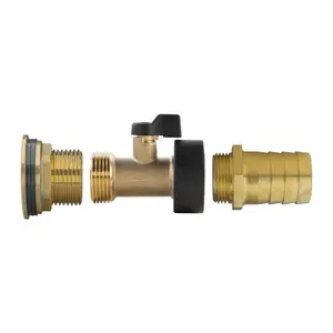 Water Butt Replacement Tap BRASS Metal Lever UK Bib Outlet Barb Quick Hosepipes Brass Valve 1" BARB 1"