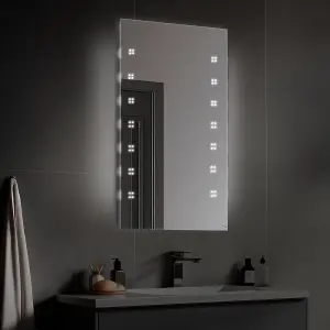 SunDaze 500 x 700mm LED Bathroom Mirror Lights with Demister Pad Button Switch Illuminated