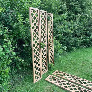 Set of 5 Wooden Framed Square Trellis Panels (180cm x 30cm)