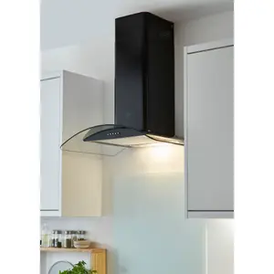 GoodHome White Glass Splashback, (H)800mm (W)600mm (T)5mm