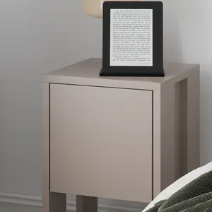 Atharv Bedside Table with Drop-Door Storage and Open Shelf for Versatile Living Dark Grey