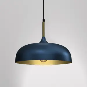 Milagro Pendant Lamp Lincoln Blue/Gold 1XE27 35cm