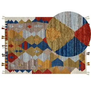 Wool Kilim Area Rug 160 x 230 cm Multicolour ARZAKAN