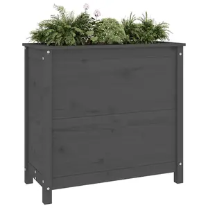 Berkfield Garden Planter Grey 82.5x40x78 cm Solid Wood Pine