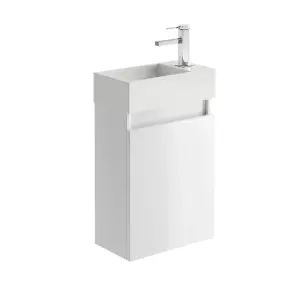 Condense 390mm Wall Hung Cloakroom Vanity Unit in Gloss White