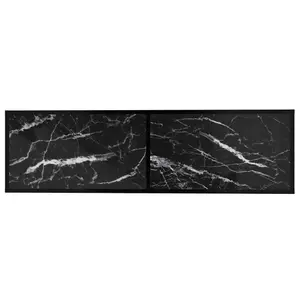 Berkfield TV Cabinet Black Marble 140x40x40.5 cm Tempered Glass