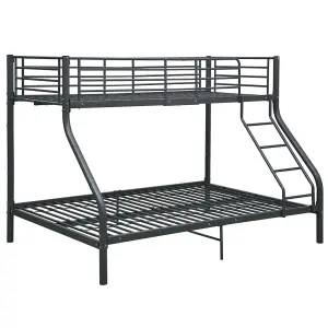 Berkfield Bunk Bed Frame Black Metal 140x200 cm/90x200 cm