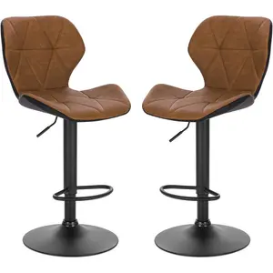 Parrett Swivel Adjustable Height Stool (Set of 2) Brown