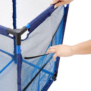 Blue Outdoor Swimming Pool Breathable Mesh Removable Storage Frame with Wheels