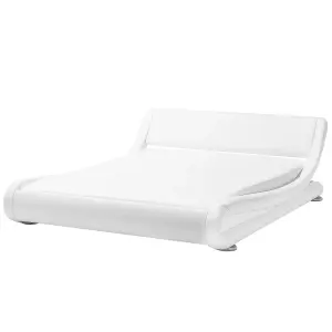 Faux Leather EU Super King Bed White AVIGNON