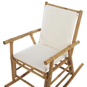 Garden Rocking Chair FRIGOLE Bamboo Wood Light Wood