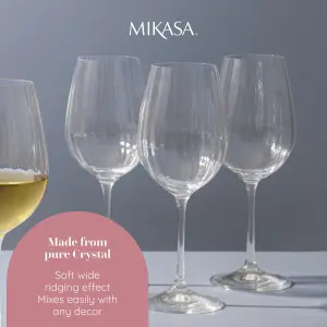 Mikasa Treviso Crystal White Wine Glasses, Set of 4, 350ml