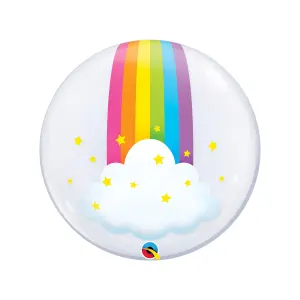 Qualatex Rainbow Bubble Balloon Clear (One Size)