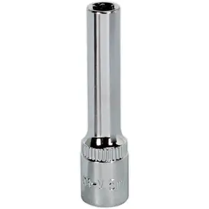 Premium 5mm Forged Steel Deep Drive Socket with Polished Chrome Finish