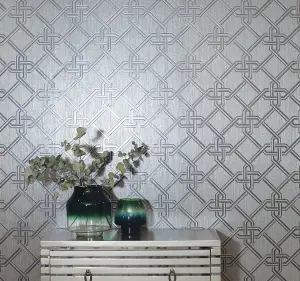 Arthouse Gianni Foil Silver Wallpaper