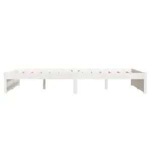 Berkfield Bed Frame White Solid Wood 120x200 cm