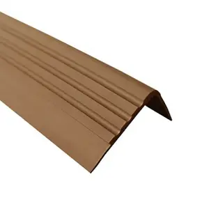 Stair anti slip nosing rubber angle step edge PVC RM 90cm brown