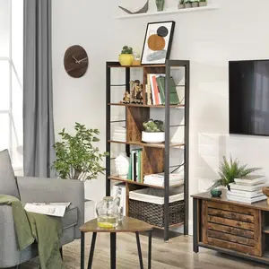 Westhought Bookcase Rustic Brown/Ink Black