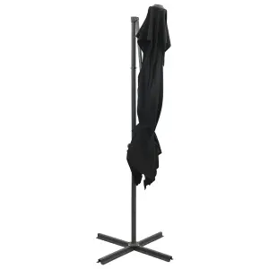 Berkfield Cantilever Umbrella with Double Top Black 250x250 cm