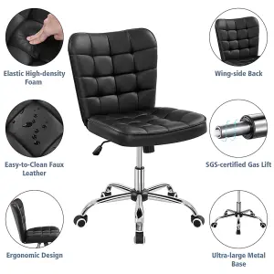 Yaheetech Modern Desk Chair with Adjustable Seat Height - Black