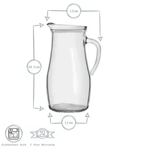 Argon Tableware - Tallo Glass Water Jugs - 1.8 Litre (Set of 4)