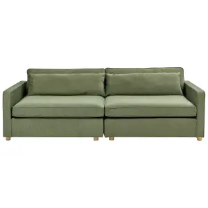 3 Seater Fabric Sofa Green VINSTRA