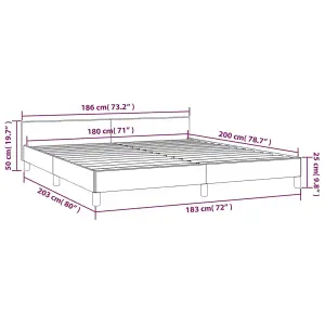 Berkfield Bed Frame with Headboard Black 180x200cm 6FT Super King Faux Leather