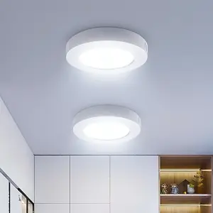 Aigostar 6W LED Ceiling Lights, 620LM Round LED 6500K Cool White Pack of 2