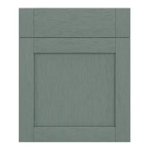 GoodHome Alpinia Painted Matt green wood effect Shaker Drawerline door & drawer front 600mm