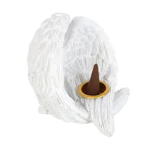 Something Different Resin Angel Wings Incense Cone Holder White (One Size)