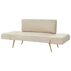 Beliani Glam Sofa Bed SAARELA Beige