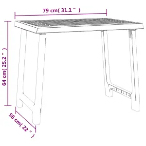 Berkfield Camping Table Anthracite 79x56x64 cm PP Wooden Look