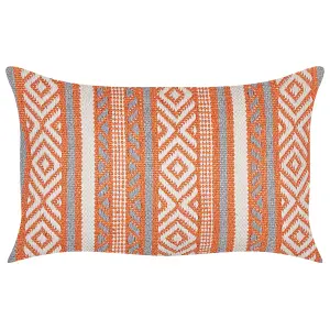 Set of 2 Cushions INULA Cotton 30 x 50 cm Geometric Orange