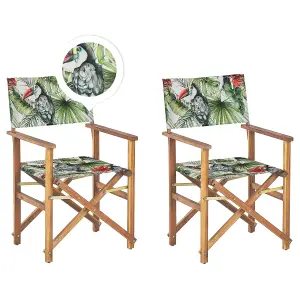 Set of 2 Garden Chairs CINE Acacia Wood Green