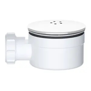 SPARES2GO Shower Trap for 90mm Tray Plug Hole 1.5" Luxury Drain Water Waste Dome Base Kit (Matt White)