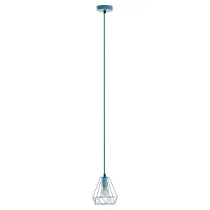 Interiors by Premier Beli Blue Metal Wire Pendant Light