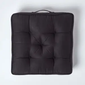 Homescapes Black Faux Suede Armchair Booster Cushion