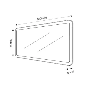 Leo LED Illuminated Backlit Bathroom Mirror (H)600mm (W)1200mm