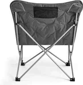 Butterfly Camping Folding Chair with Oversized Padded Moon Chair - Grey