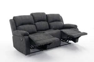 3 Seater Recliner Sofa, Manual Recliner Armchair Sofa 105 to 135 Degrees Recliner Padded Sofa - 3 Seaters