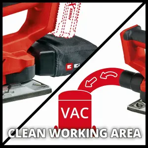 Einhell Power X-Change Cordless Orbital Sheet Sander 1/2 Size - Hook & Loop Sheets - Dust Bag - Body Only - TE-OS 18/230 Li Solo