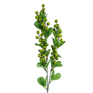 70cm Artificial Green Berry Spray