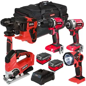 Excel 18V Cordless 5 Piece Tool Kit with 2 x 4.0Ah Batteries & Charger EXL5230