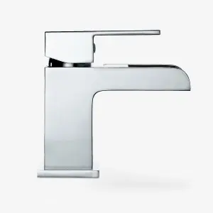 Mini Waterfall Cloakroom Basin Mixer Tap Chrome Sink Mono Bathroom + Waste + Fix