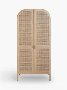 John Lewis Rattan Double Wardrobe, Oak