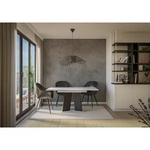 Extendable Dining Table Alekzander Light Grey/Black