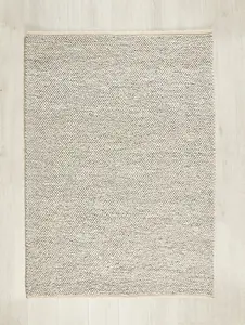 Silver Wool Modern Plain Easy to clean Rug for Dining Room, Bed Room, and Living Room-200cm X 290cm