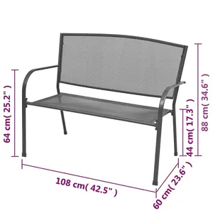 Berkfield Garden Bench 108 cm Steel and Mesh Anthracite