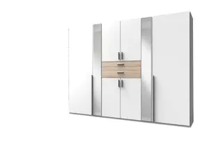 ROMA White And Oak6 Door wardrobe